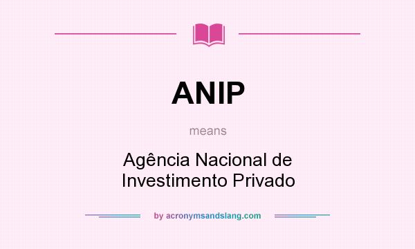 What does ANIP mean? It stands for Agência Nacional de Investimento Privado