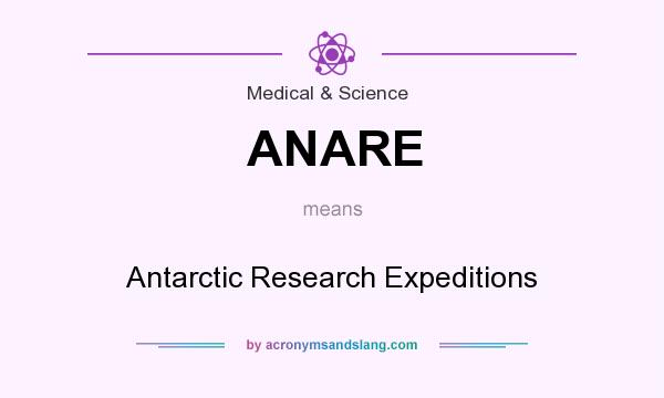 What does ANARE mean? It stands for Antarctic Research Expeditions