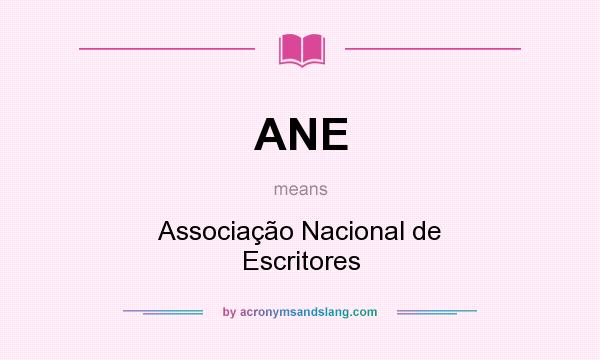 What does ANE mean? It stands for Associação Nacional de Escritores