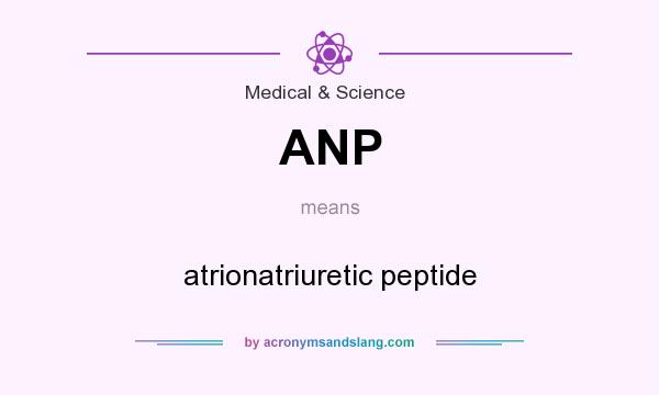 What does ANP mean? It stands for atrionatriuretic peptide