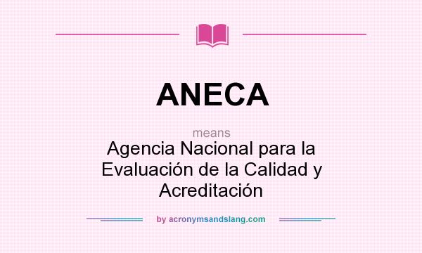What does ANECA mean? It stands for Agencia Nacional para la Evaluación de la Calidad y Acreditación