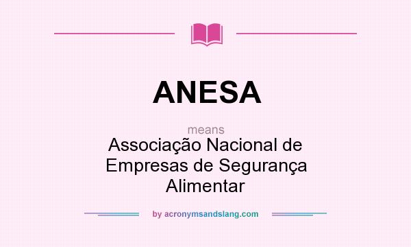 What does ANESA mean? It stands for Associação Nacional de Empresas de Segurança Alimentar