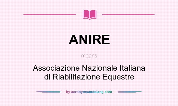 What does ANIRE mean? It stands for Associazione Nazionale Italiana di Riabilitazione Equestre