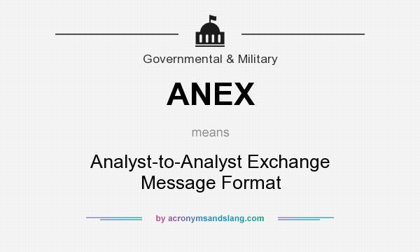 What does ANEX mean? It stands for Analyst-to-Analyst Exchange Message Format
