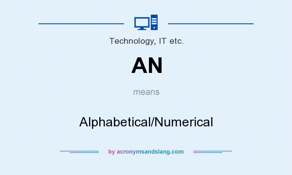 What does AN mean? It stands for Alphabetical/Numerical