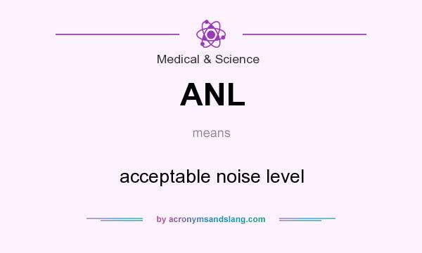 What does ANL mean? It stands for acceptable noise level