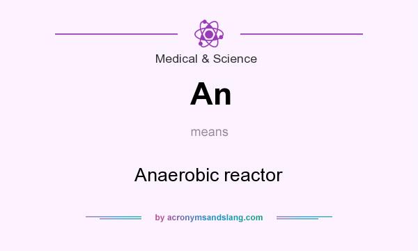 What does An mean? It stands for Anaerobic reactor