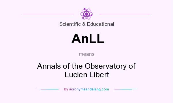 What does AnLL mean? It stands for Annals of the Observatory of Lucien Libert