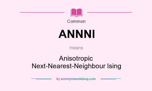 What does ANNNI mean? It stands for Anisotropic Next-Nearest-Neighbour Ising