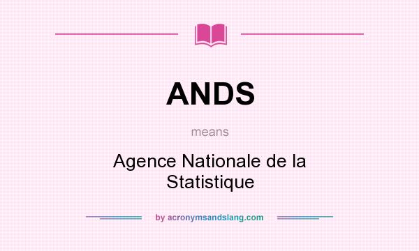 What does ANDS mean? It stands for Agence Nationale de la Statistique