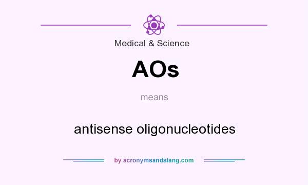 What does AOs mean? It stands for antisense oligonucleotides