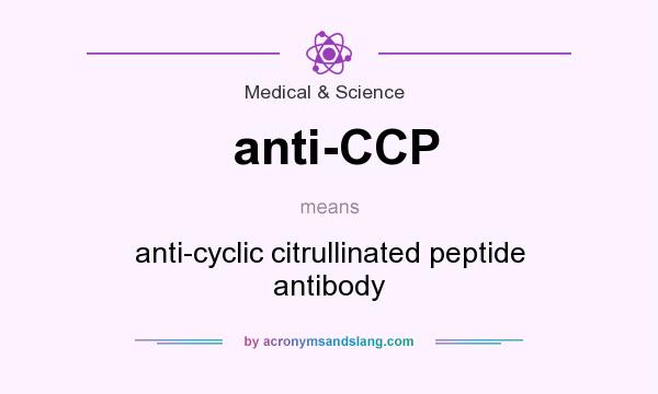 What does anti-CCP mean? It stands for anti-cyclic citrullinated peptide antibody