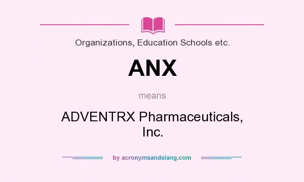 What does ANX mean? It stands for ADVENTRX Pharmaceuticals, Inc.