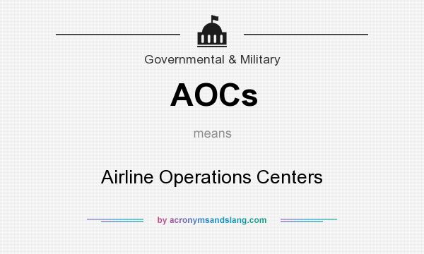 What does AOCs mean? It stands for Airline Operations Centers