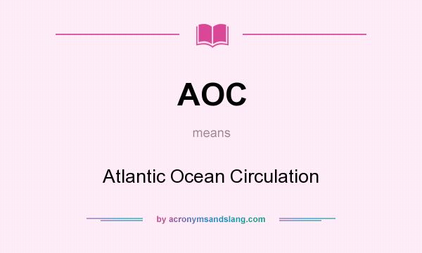 What does AOC mean? It stands for Atlantic Ocean Circulation
