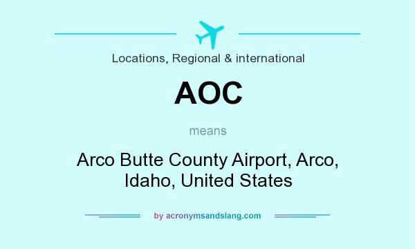 What does AOC mean? It stands for Arco Butte County Airport, Arco, Idaho, United States