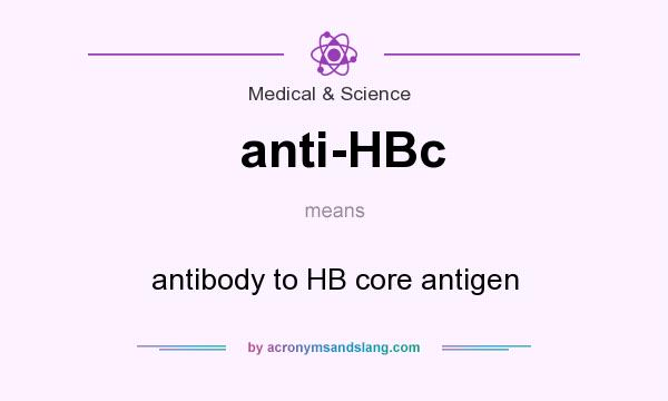 What does anti-HBc mean? It stands for antibody to HB core antigen