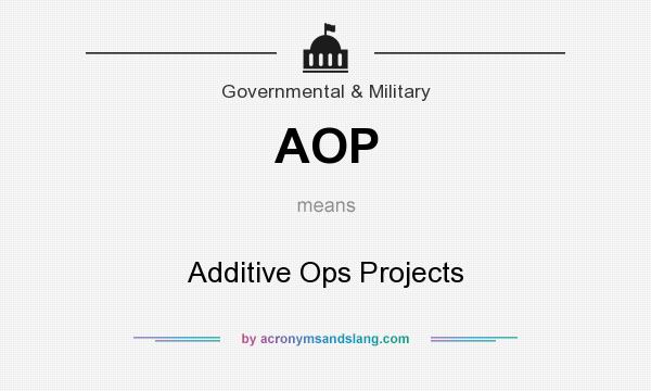 What does AOP mean? It stands for Additive Ops Projects