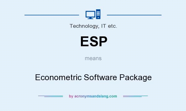 What does ESP mean? It stands for Econometric Software Package