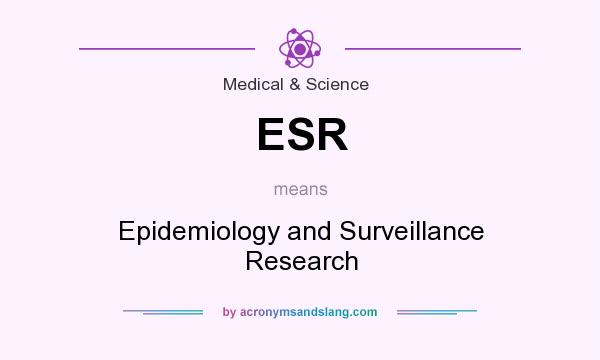 What does ESR mean? It stands for Epidemiology and Surveillance Research