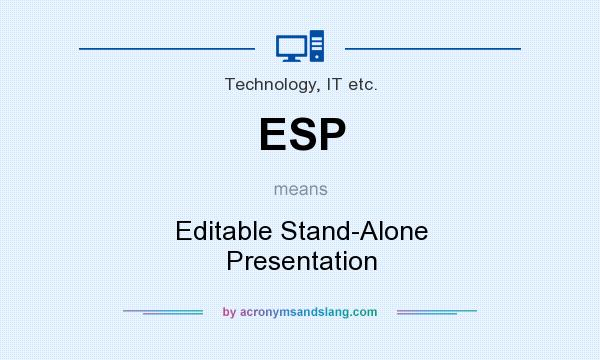 What does ESP mean? It stands for Editable Stand-Alone Presentation
