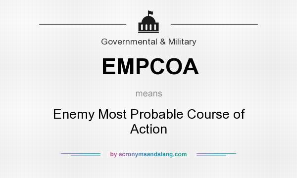 What does EMPCOA mean? It stands for Enemy Most Probable Course of Action