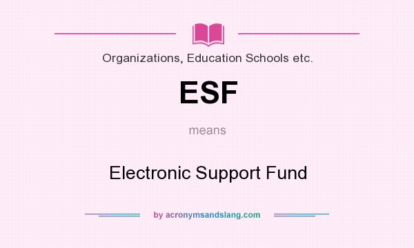 What does ESF mean? It stands for Electronic Support Fund