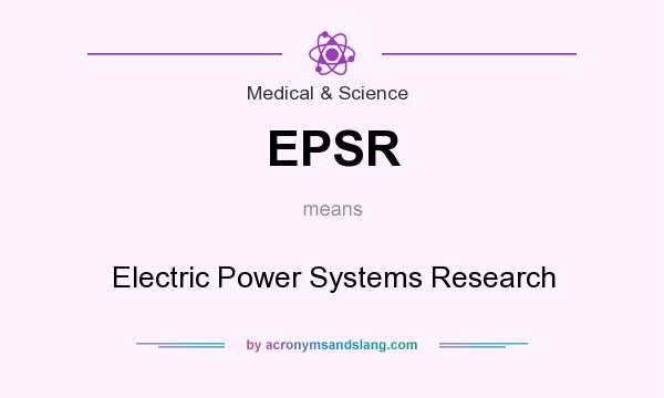 What does EPSR mean? It stands for Electric Power Systems Research