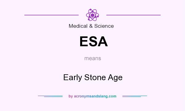 What does ESA mean? It stands for Early Stone Age