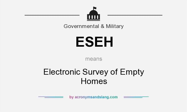 What does ESEH mean? It stands for Electronic Survey of Empty Homes