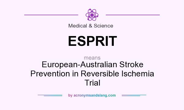 What does ESPRIT mean? It stands for European-Australian Stroke Prevention in Reversible Ischemia Trial