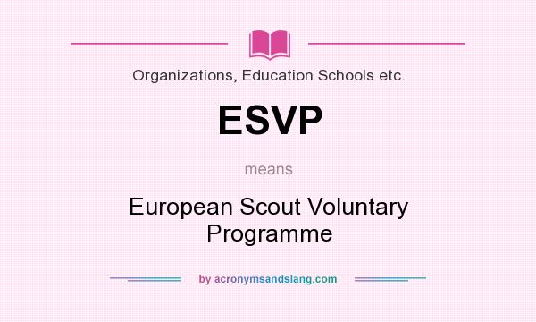 What does ESVP mean? It stands for European Scout Voluntary Programme