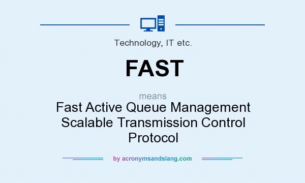 What does FAST mean? It stands for Fast Active Queue Management Scalable Transmission Control Protocol