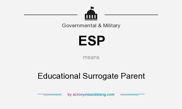 What does ESP mean? It stands for Educational Surrogate Parent