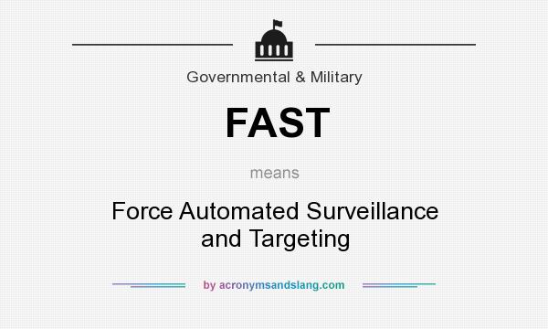 What does FAST mean? It stands for Force Automated Surveillance and Targeting