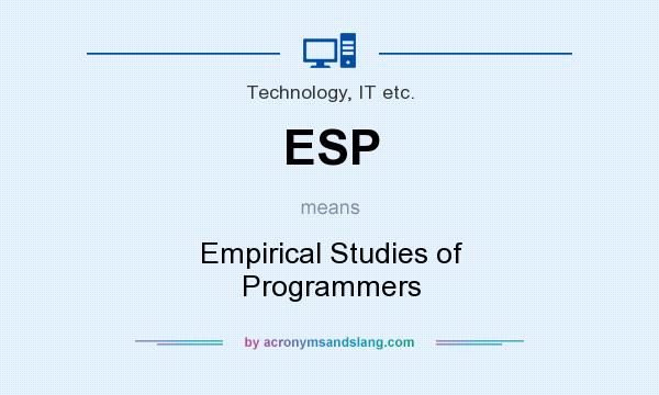 What does ESP mean? It stands for Empirical Studies of Programmers