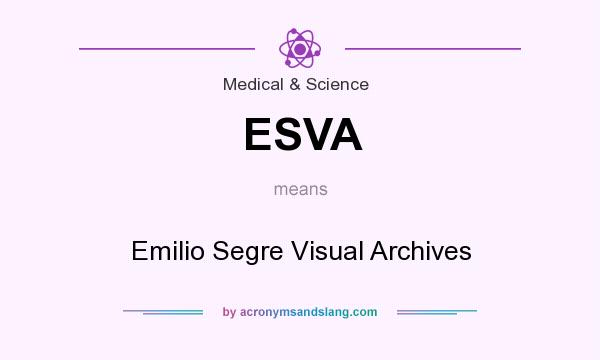 What does ESVA mean? It stands for Emilio Segre Visual Archives