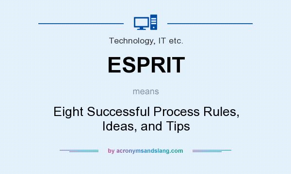 What does ESPRIT mean? It stands for Eight Successful Process Rules, Ideas, and Tips