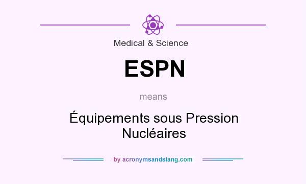 What does ESPN mean? It stands for Équipements sous Pression Nucléaires