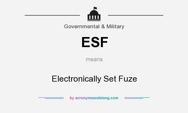 What does ESF mean? It stands for Electronically Set Fuze