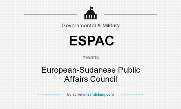 What does ESPAC mean? It stands for European-Sudanese Public Affairs Council