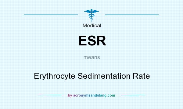 What does ESR mean? It stands for Erythrocyte Sedimentation Rate