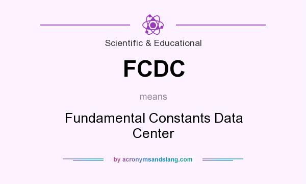 What does FCDC mean? It stands for Fundamental Constants Data Center