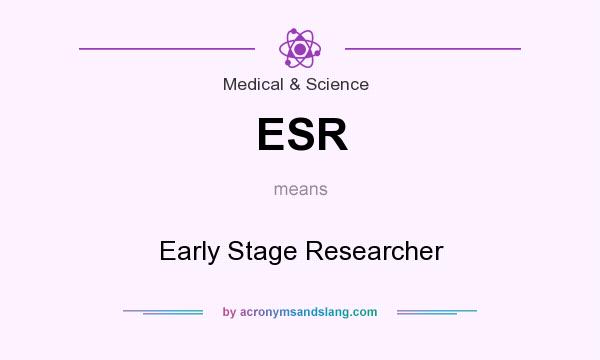 What does ESR mean? It stands for Early Stage Researcher