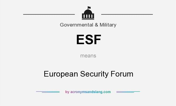 What does ESF mean? It stands for European Security Forum