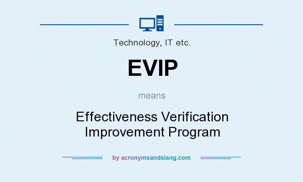 What does EVIP mean? It stands for Effectiveness Verification Improvement Program