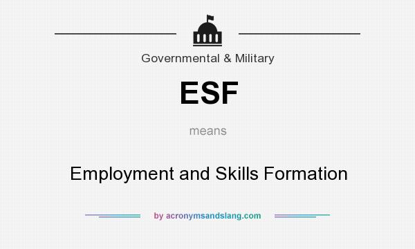 What does ESF mean? It stands for Employment and Skills Formation