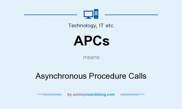 What does APCs mean? It stands for Asynchronous Procedure Calls