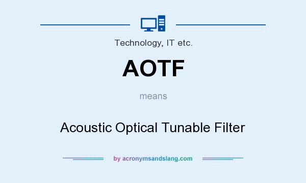 What does AOTF mean? It stands for Acoustic Optical Tunable Filter