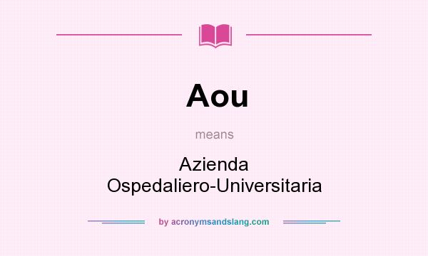 What does Aou mean? It stands for Azienda Ospedaliero-Universitaria